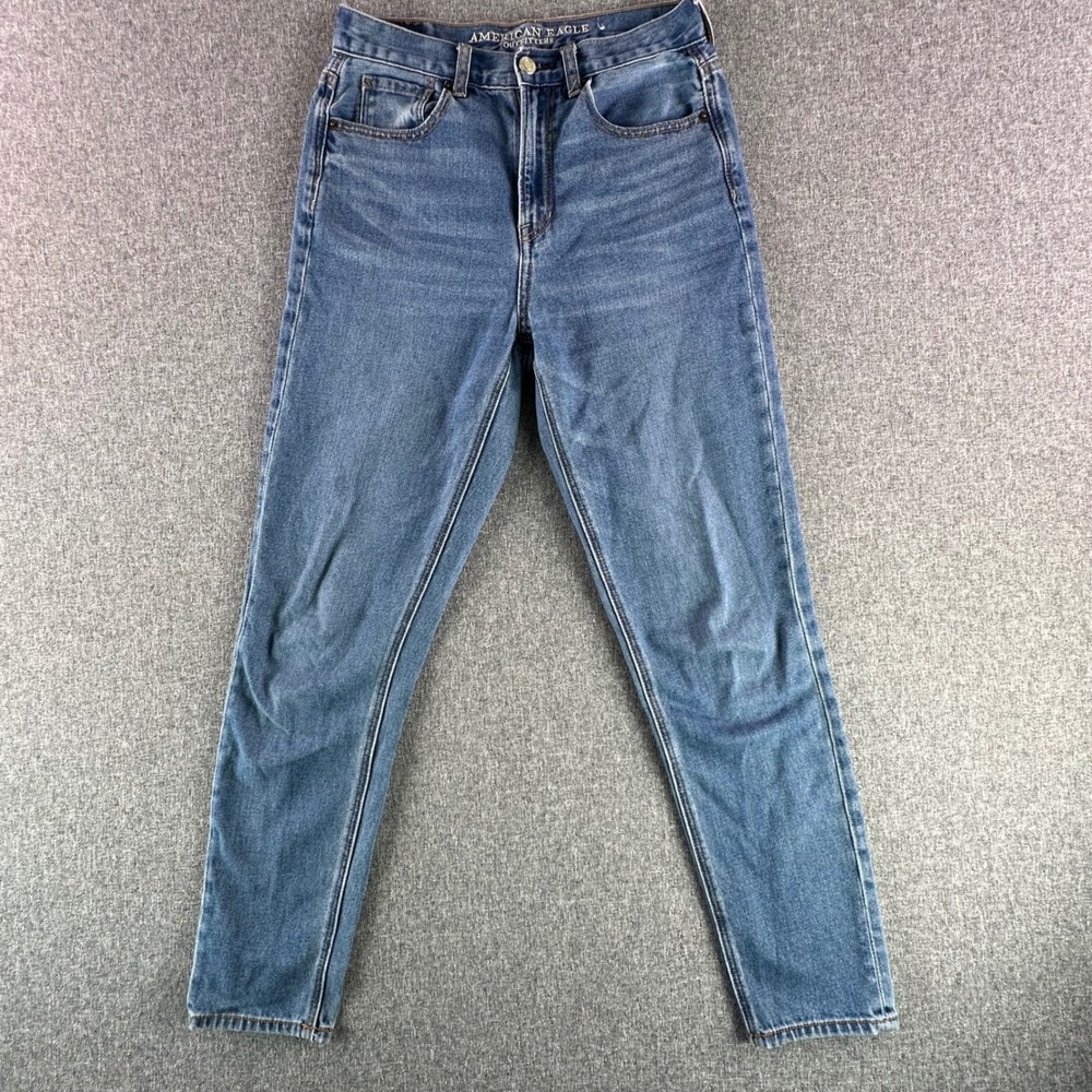 American Eagle Jeans Womens 2 Mom Jean Blue High Rise Tapered Stretch